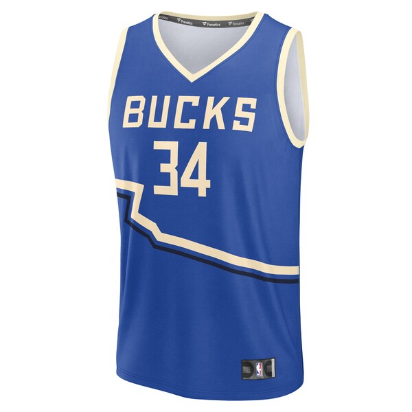 Giannis Antetokounmpo Milwaukee Bucks  Youth 2024/25 Fast Break Player Jersey - City Edition - Royal