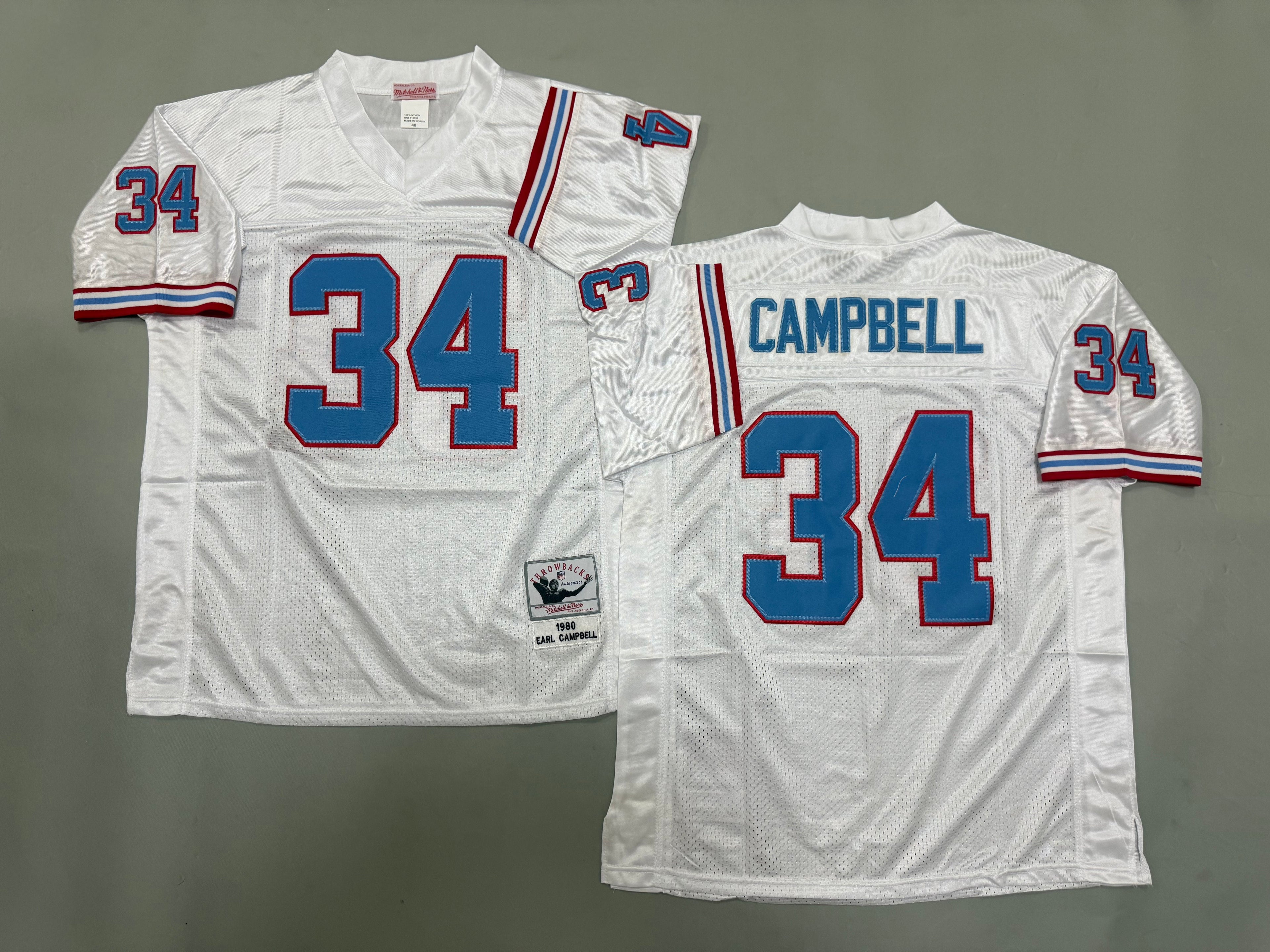 Earl Campbell Houston Oilers Authentic Throwback Retired Player Jersey