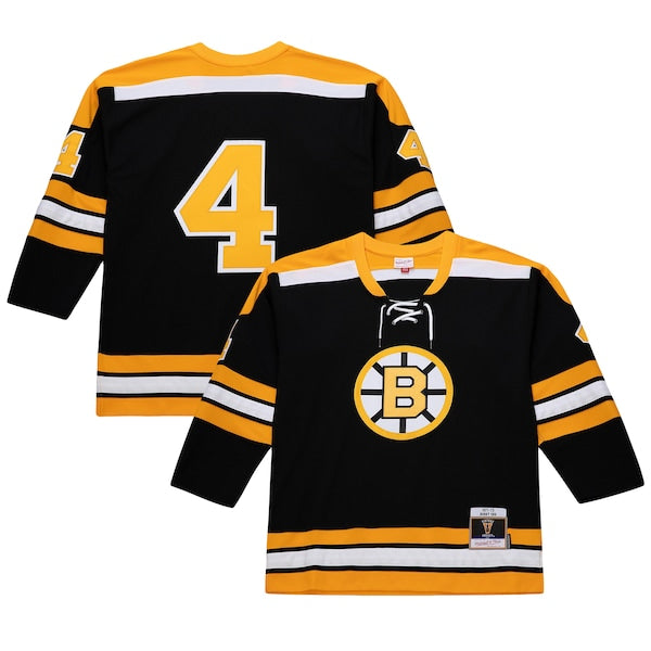 Bobby Orr Boston Bruins  Big & Tall 1971/72 Blue Line 2.0 Jersey - Black