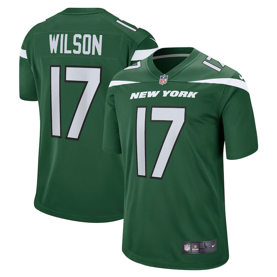 Garrett Wilson New York Jets Nike Legacy Player Game Jersey - White/Green