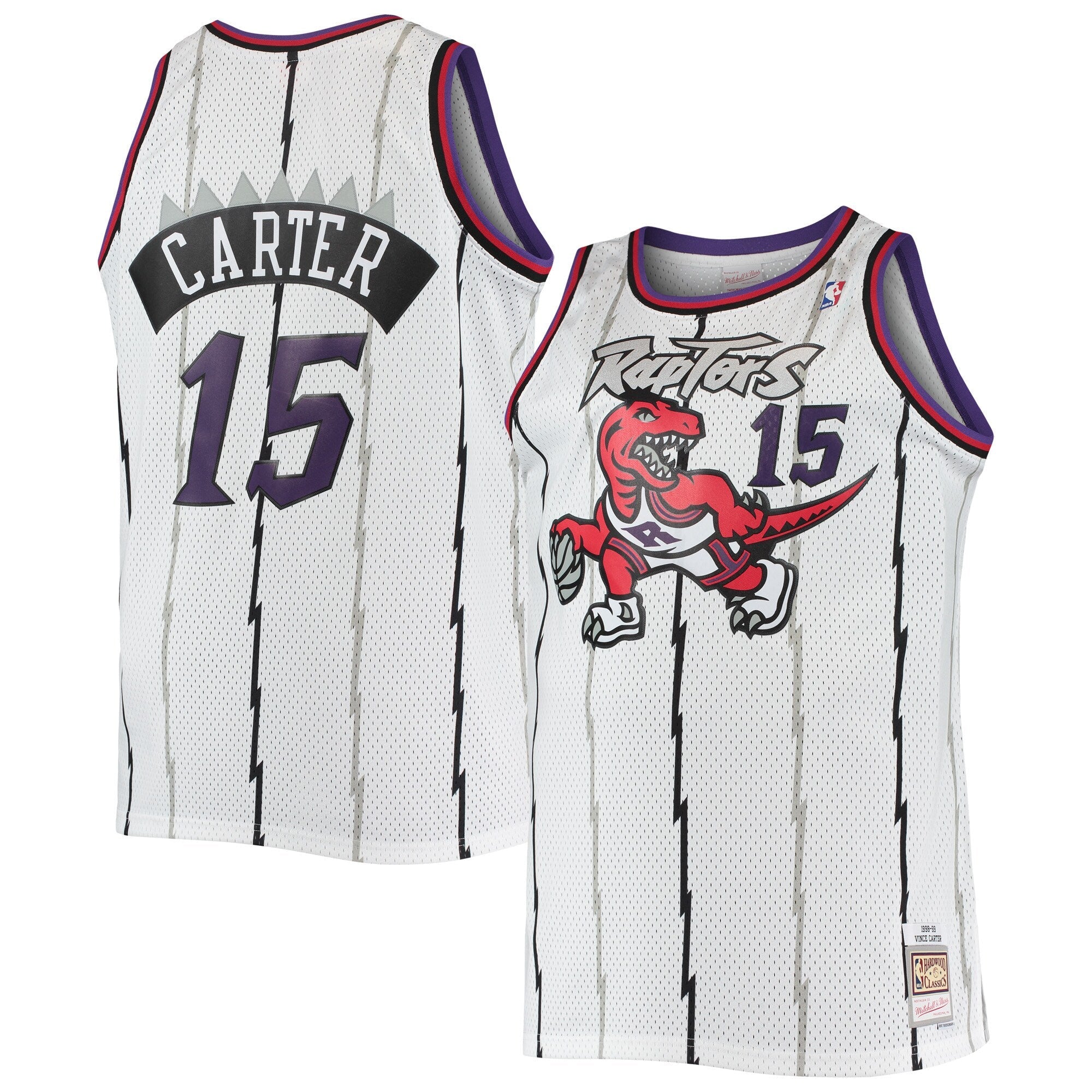 Vince Carter Toronto Raptors 1998/99 Big & Tall Hardwood Classics Swingman Jersey - Purple/White