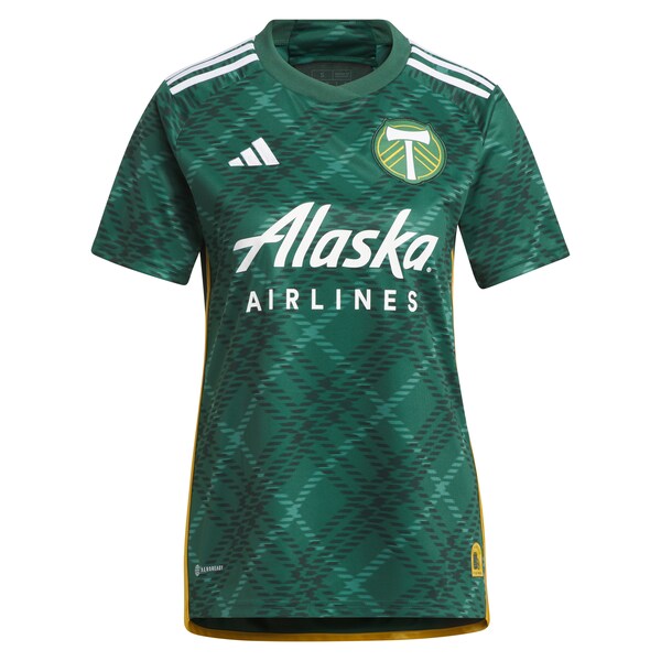 Santiago Moreno Portland Timbers adidas Women's 2024 Portland Plaid Kit Replica Jersey - Green