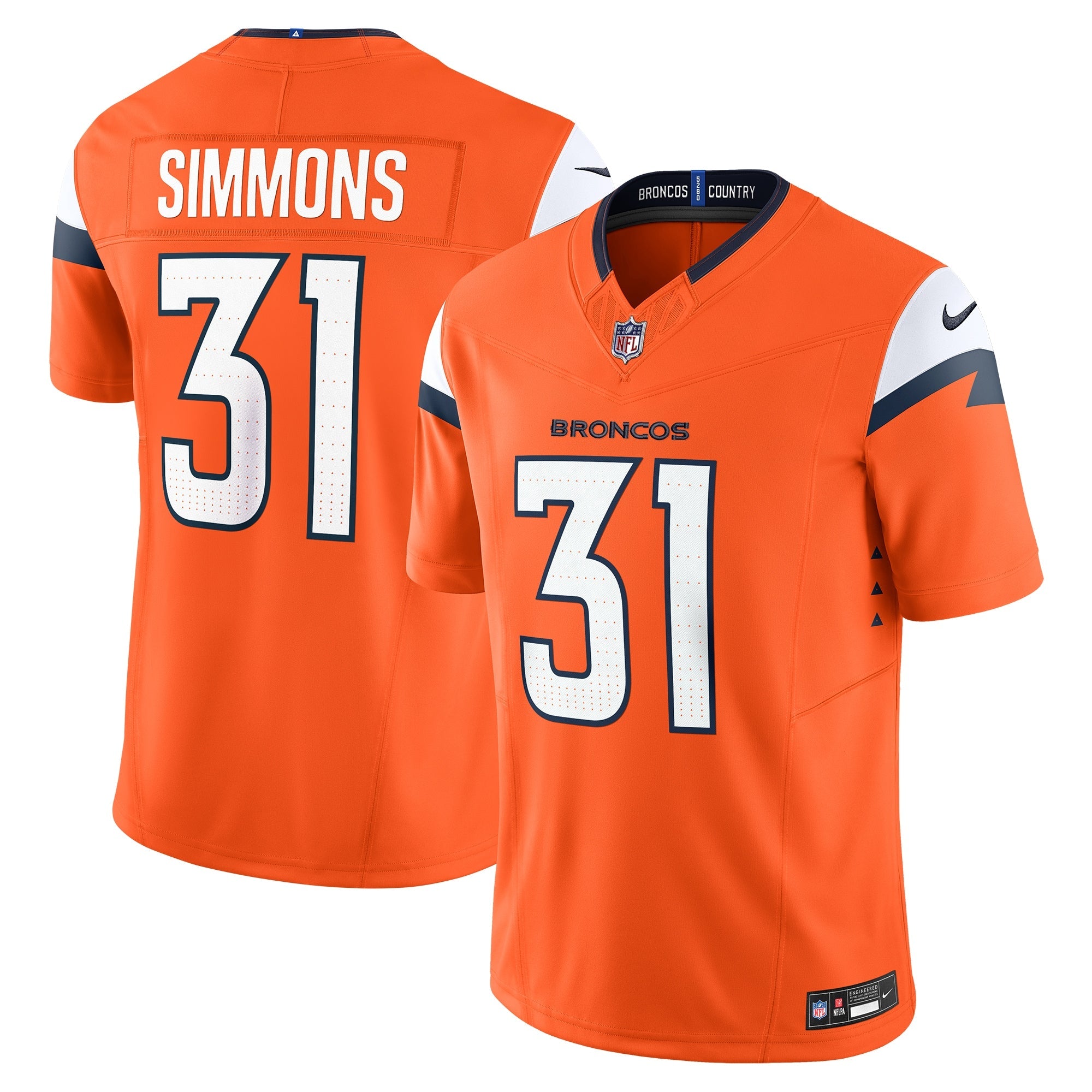 Justin Simmons Denver Broncos Nike Vapor F.U.S.E. Limited Jersey - Navy/Orange/White