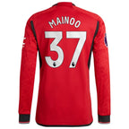 Kobbie Mainoo Manchester United adidas 2023/24 Home Long Sleeve Authentic Player Jersey - Red/Green