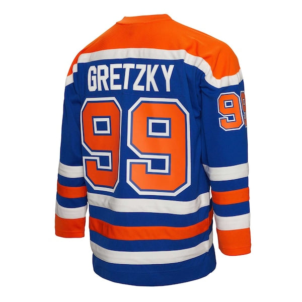 Wayne Gretzky Edmonton Oilers Captain Patch 1986/87 Blue Line Player Jersey - Youth - Royal