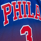 Allen Iverson Philadelphia 76ers 1996/97 Hardwood Classics Fadeaway Swingman Player Jersey - Red/Royal