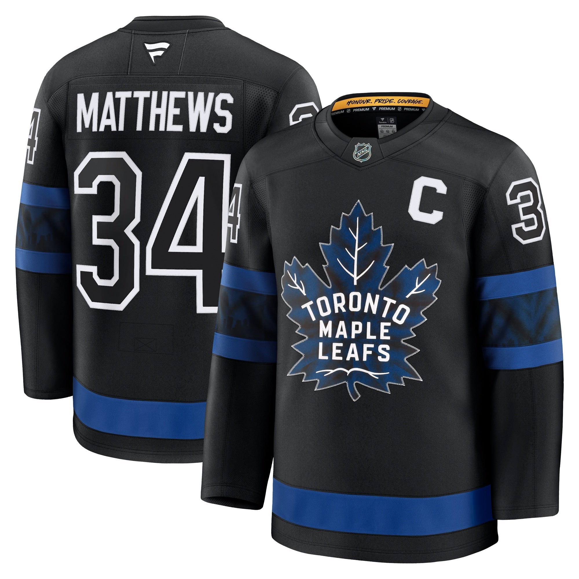 Auston Matthews Toronto Maple Leafs  Captain Patch Home Premium Jersey - Blue/Black