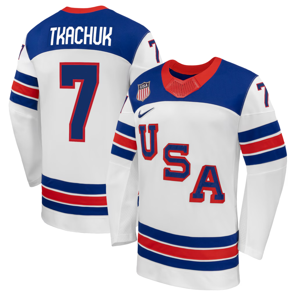 Brady Tkachuk USA Hockey Nike 2026 Away Replica Jersey - White