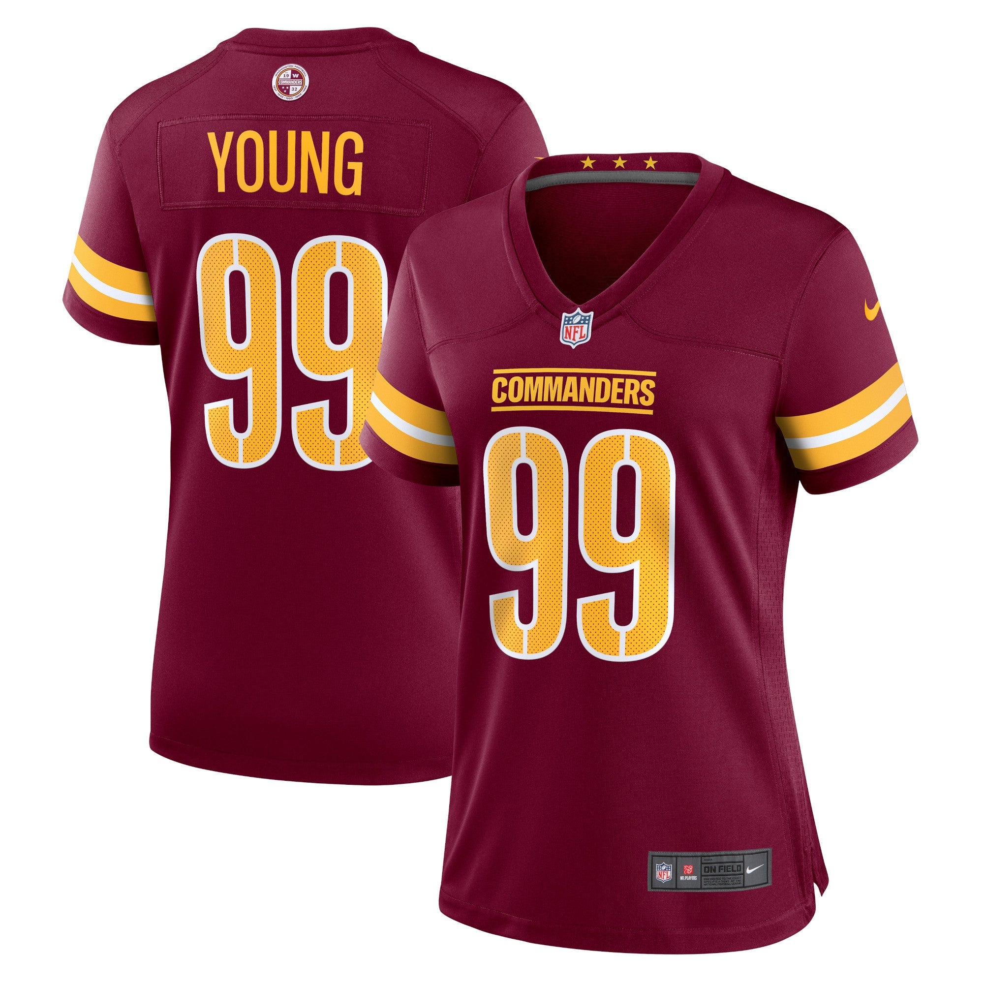 Chase Young Washington Commanders Nike Women's Player Jersey - White/Black/Burgundy