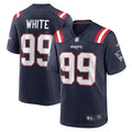 Keion White New England Patriots Nike Team Game Jersey -  Navy/Red/White