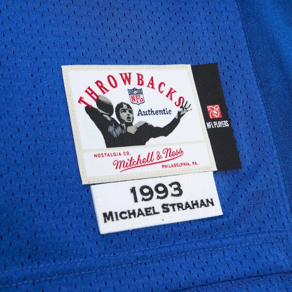 Michael Strahan New York Giants 1993 Authentic Throwback Retired Player Jersey - Royal/White