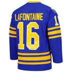 Pat LaFontaine Buffalo Sabres Captain Patch 1992/93 Blue Line Player Jersey - Royal