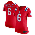 Christian Gonzalez New England Patriots Nike Women's Alternate Team Game Jersey - Red/Navy/White