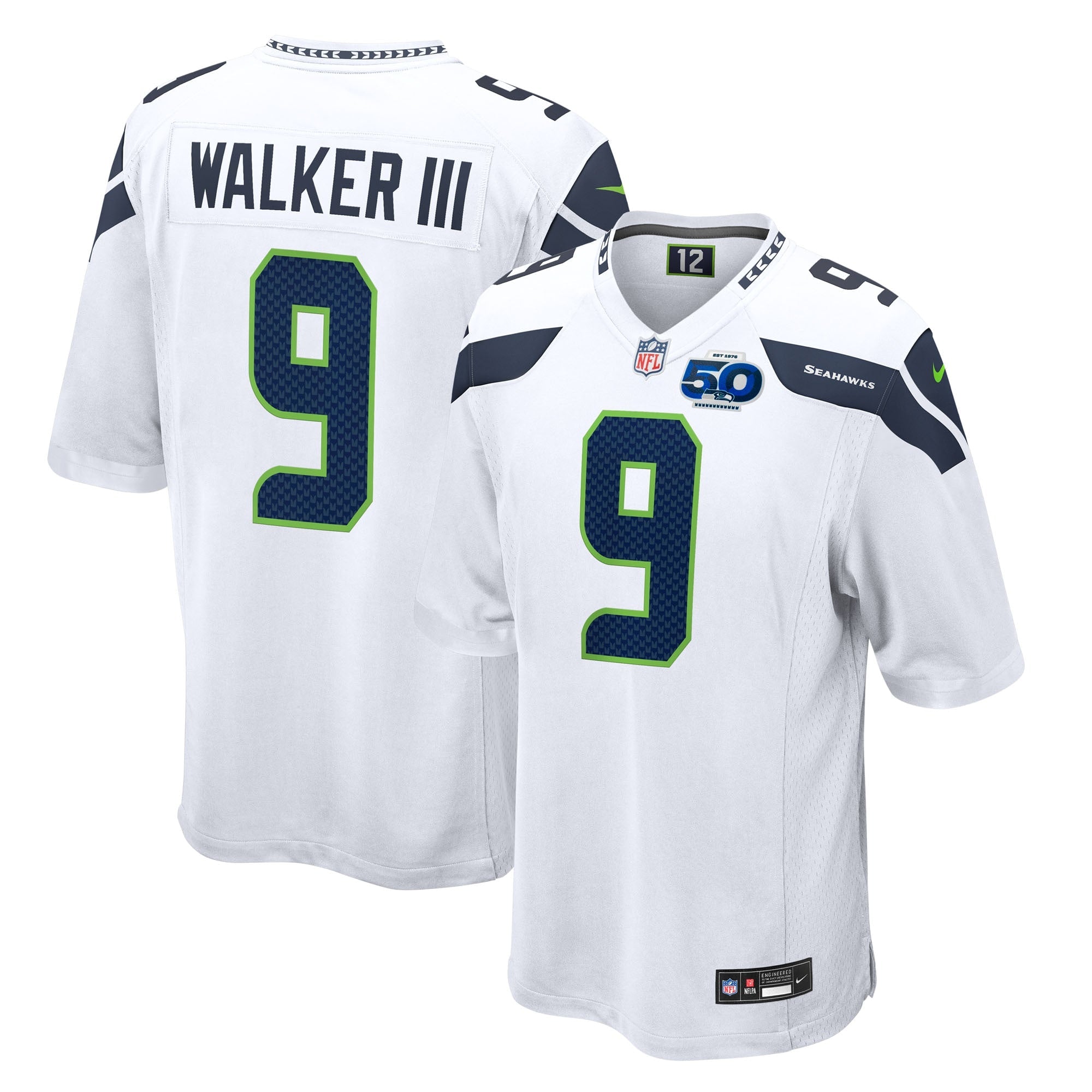 Kenneth Walker III Seattle Seahawks Nike 50th Season Game Jersey - College Navy/Royal/White