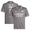 Vini Jr. Los Merengues adidas Originals Youth 2024/25 Third Replica Player Jersey - Charcoal