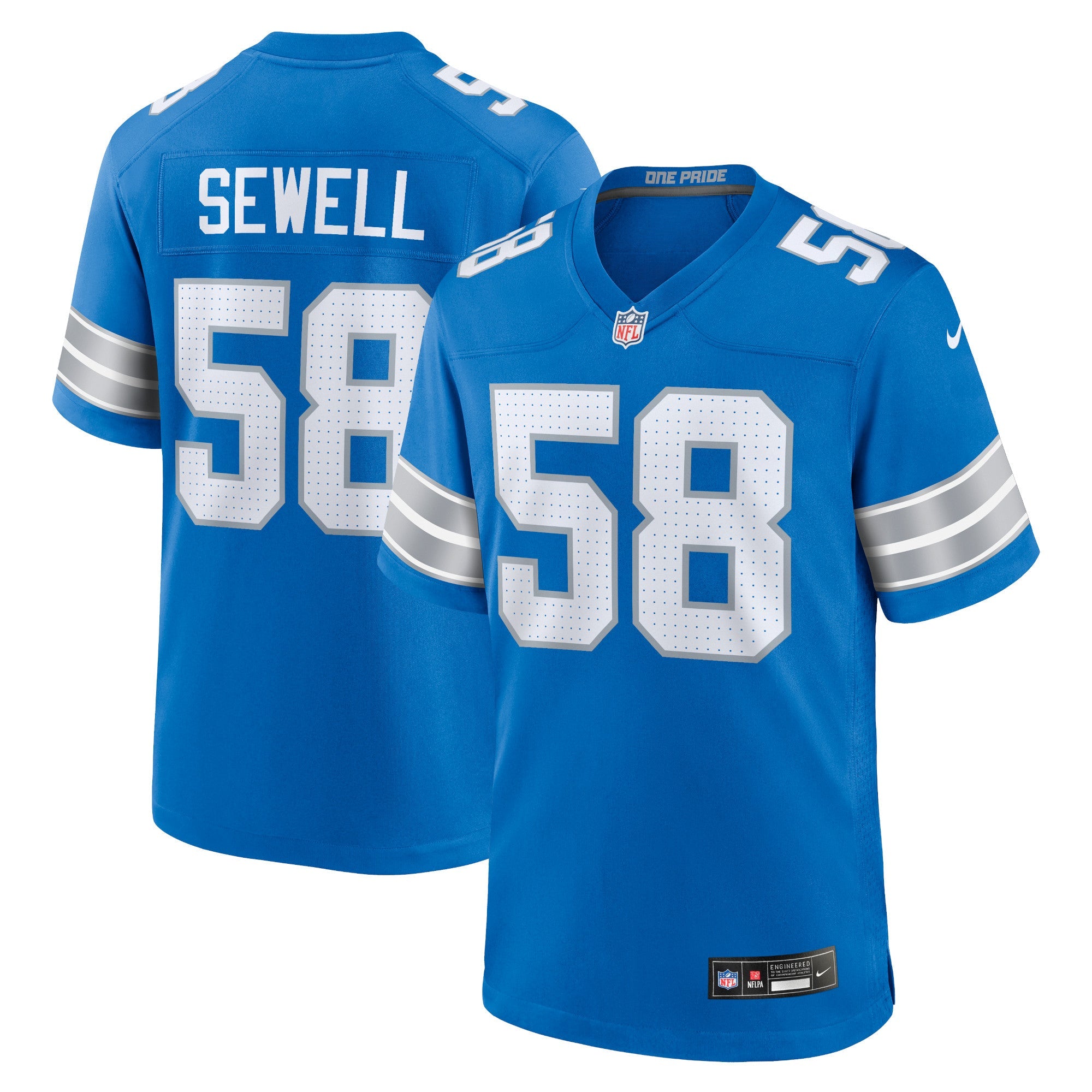 Penei Sewell Detroit Lions Nike 2nd Alternate Game Jersey - Black