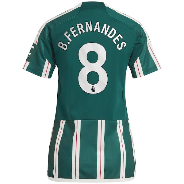 Bruno Fernandes Manchester United adidas Women's 2023/24 Away Replica Player Jersey - Green/Red