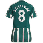 Bruno Fernandes Manchester United adidas Women's 2023/24 Away Replica Player Jersey - Green/Red