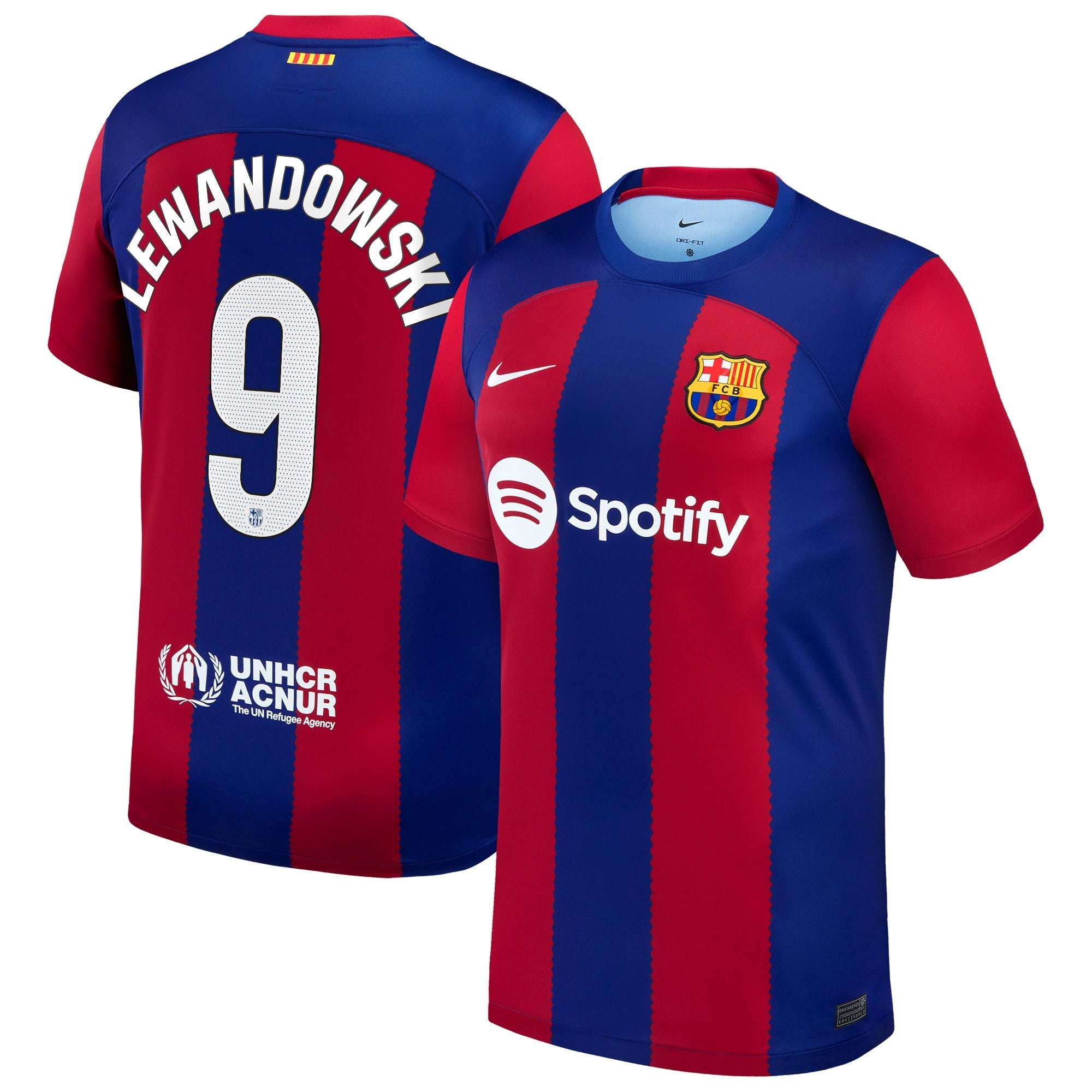 Robert Lewandowski Barcelona Nike 2023/24 Third Replica Jersey - Aqua/Royal/White