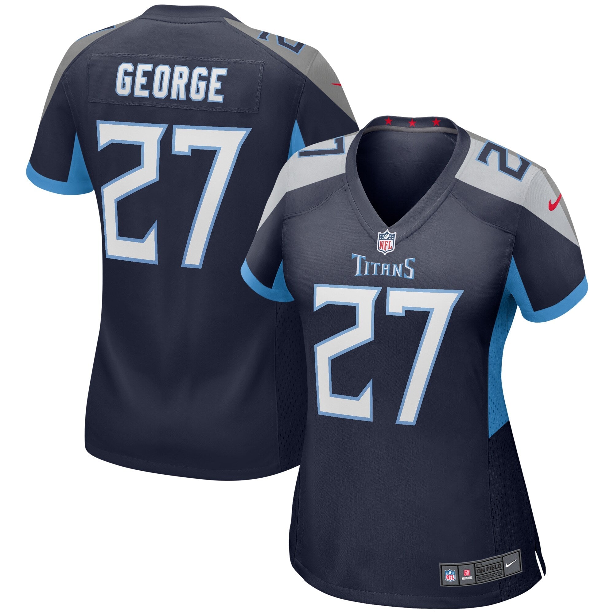 Eddie George Tennessee Titans Nike Women's Oilers Throwback Retired Player Game Jersey - Light Blue/Navy
