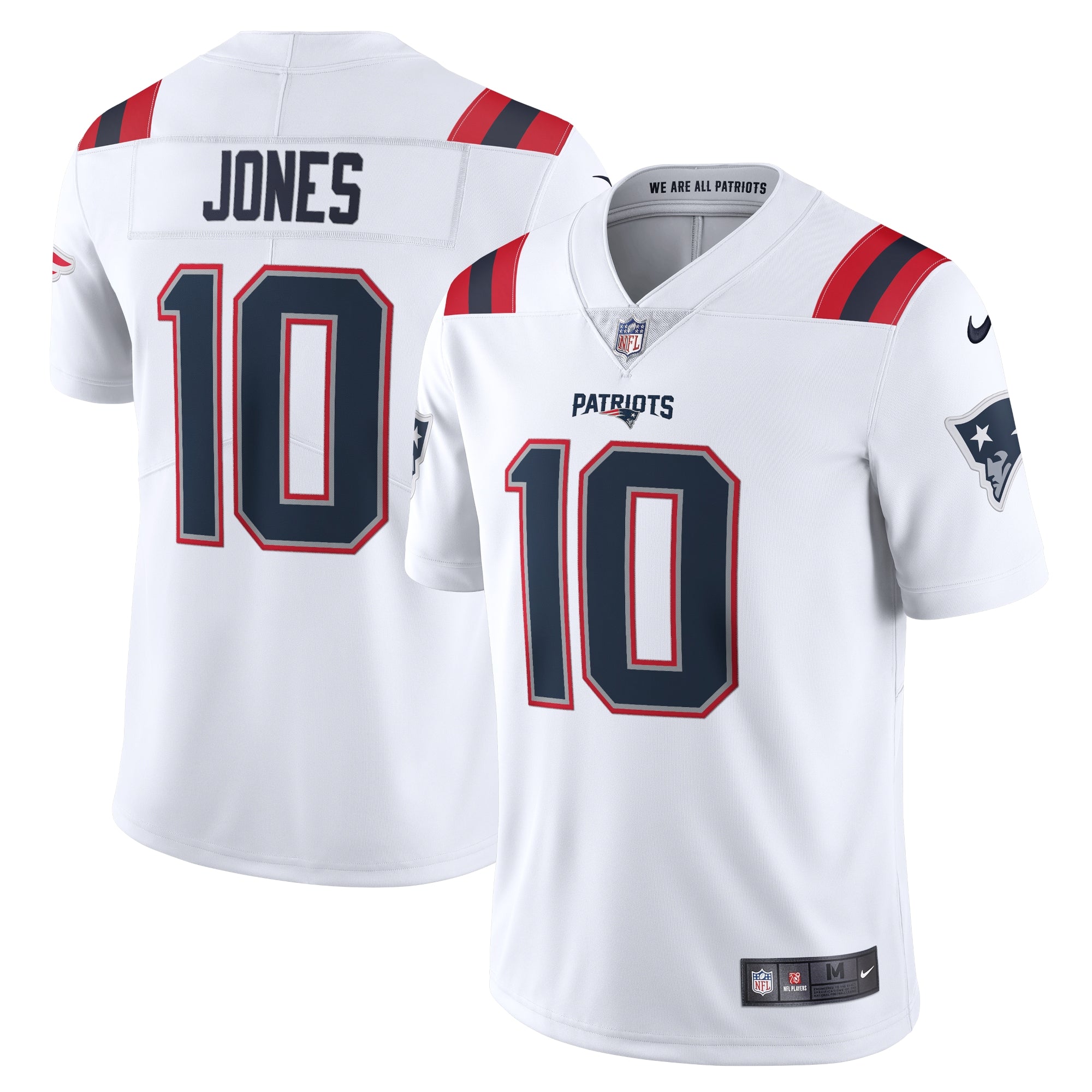 Mac Jones New England Patriots Nike Vapor Limited Jersey - Navy/White