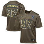 Aidan Hutchinson Detroit Lions Nike Youth 2025 Salute to Service Game Jersey - Olive