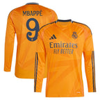 Kylian Mbappé Los Merengues adidas 2024/25 Away Replica Long Sleeve Player Jersey - Orange