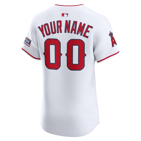 Los Angeles Angels Nike Home Elite Sponsor Patch Custom Jersey - White
