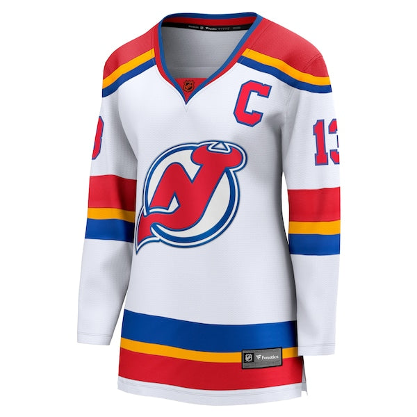 Nico Hischier New Jersey Devils  Women's Captain Patch Special Edition 2.0 Breakaway Player Jersey - White