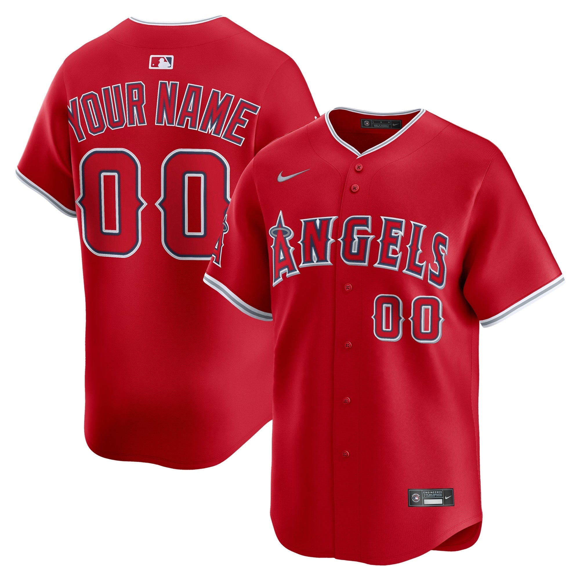 Los Angeles Angels Nike Home Limited Custom Jersey - White/Red