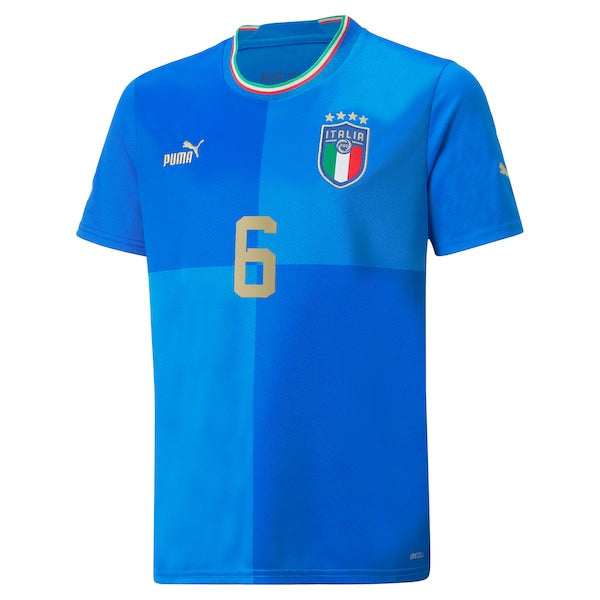 Marco Verratti Italy National Team Puma Youth 2022/23 Home Replica Player Jersey - Blue