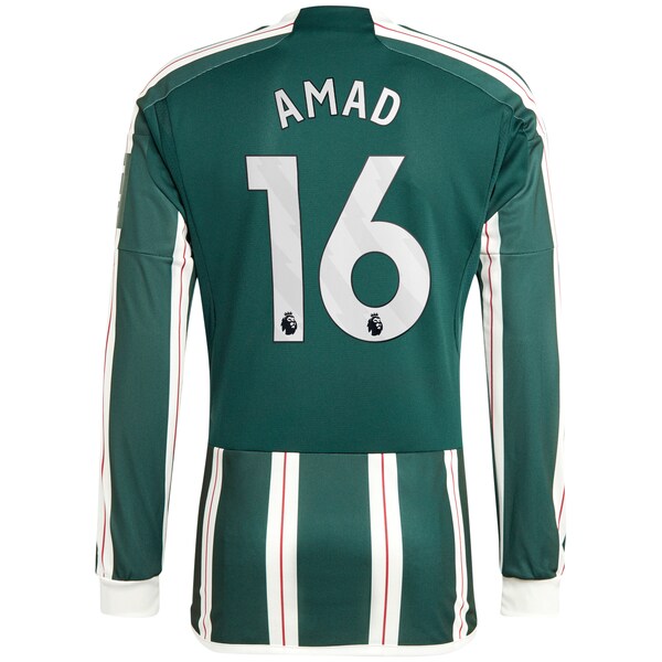 Amad Diallo Manchester United adidas Long Sleeve Replica Player Jersey – Green