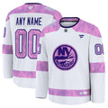 New York Islanders  2024 Hockey Fights Cancer Custom Practice Jersey - White