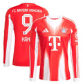 Harry Kane Bayern Munich adidas 2025/26 Home Replica Long Sleeve Jersey - Red
