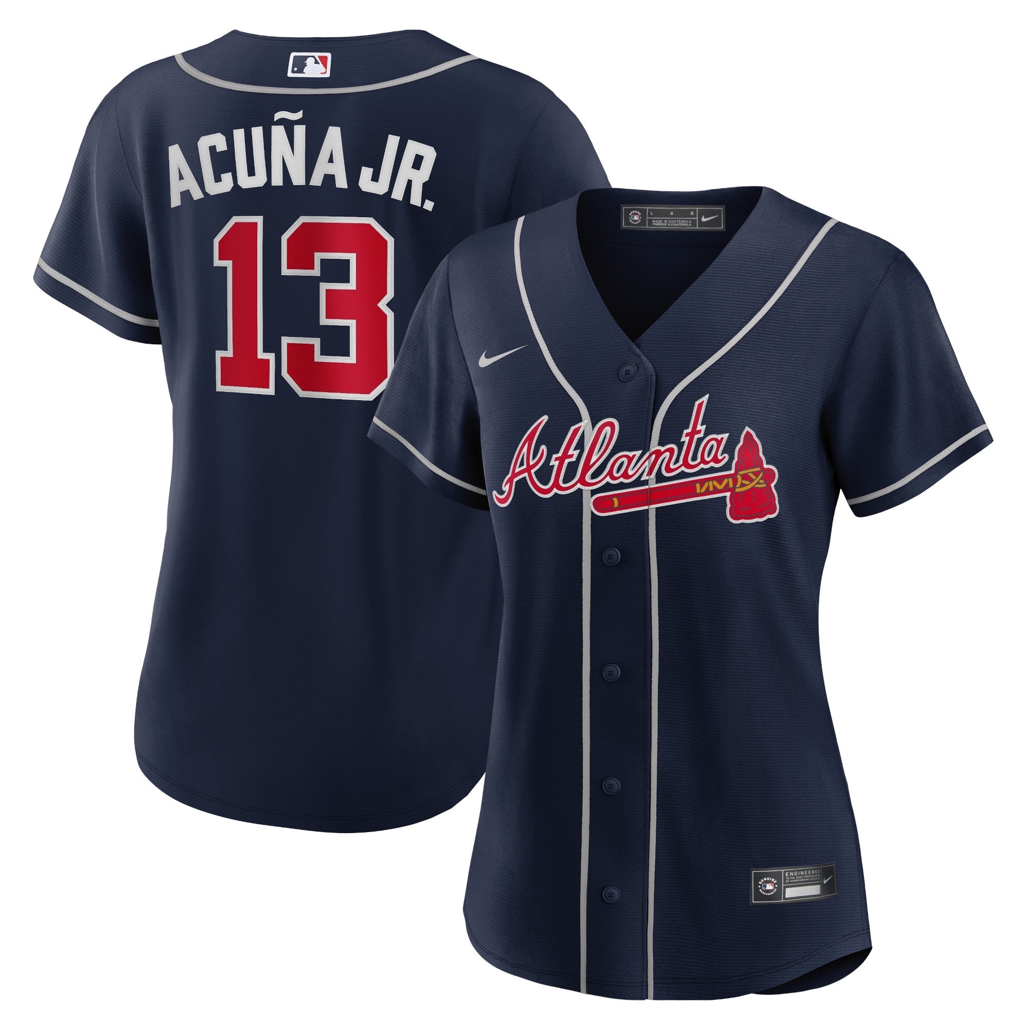 Ronald Acuna Jr. Atlanta Braves Nike Women's Home Replica Player Jersey - White/Navy