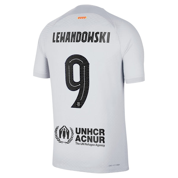 Robert Lewandowski Barcelona Nike 2022/23 Third Vapor Match Authentic Player Jersey - Gray