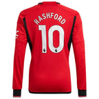 Marcus Rashford Manchester United adidas 2023/24 Home Replica Long Sleeve Player Jersey - Red