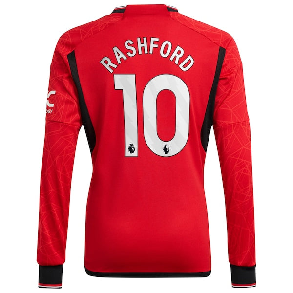 Marcus Rashford Manchester United adidas 2023/24 Home Replica Long Sleeve Player Jersey - Red