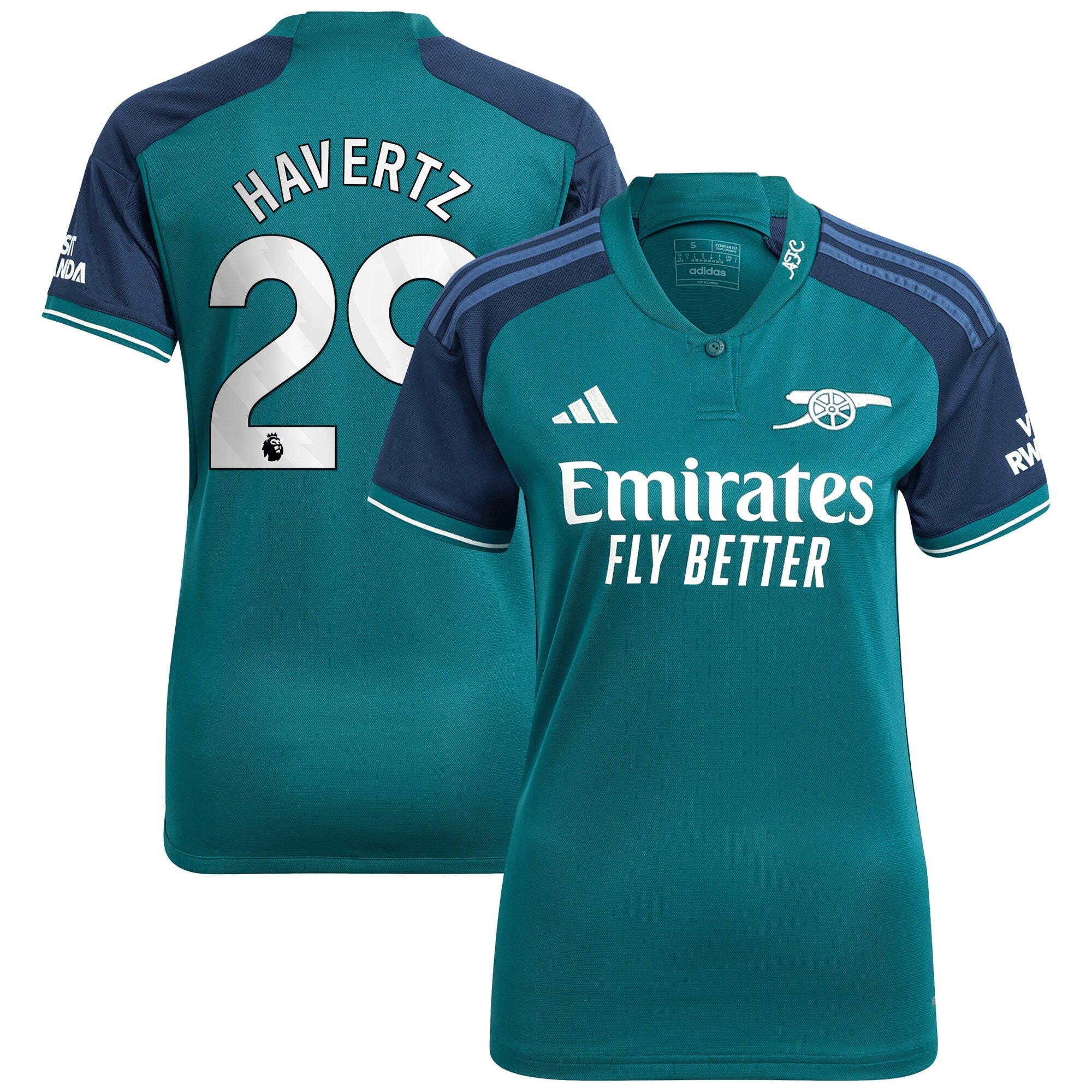 Kai Havertz Arsenal adidas Women's 2023/24 Away Replica Player Jersey - Yellow/Green/Red