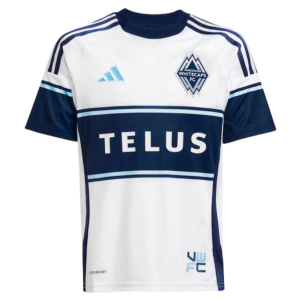 Vancouver Whitecaps FC adidas Youth 2025 The Peak Replica Custom Jersey - White