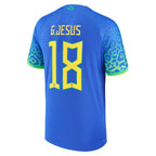 Gabriel Jesus Brazil National Team Nike 2022/23 Replica Away Jersey - Blue