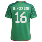 Héctor Herrera Mexico National Team adidas Youth 2022/23 Home Replica Player Jersey - Green