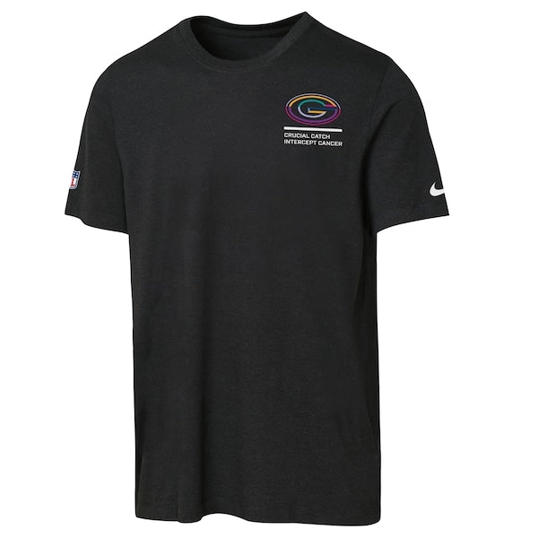 Green Bay Packers Nike Youth 2025 NFL Crucial Catch Tri-Blend Dri-FIT T-Shirt - Black