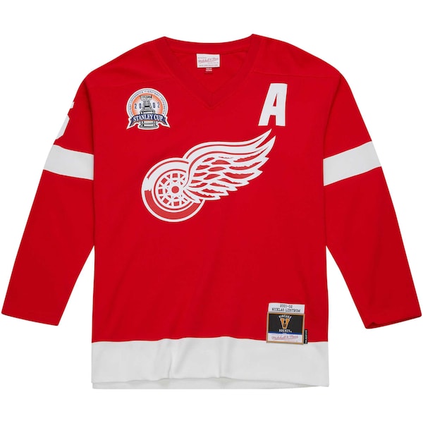 Nicklas Lidstrom Detroit Red Wings Alternate Captain Patch 2001/02 Blue Line Player Jersey - Red
