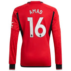Amad Diallo Manchester United adidas Long Sleeve Replica Player Jersey – Red