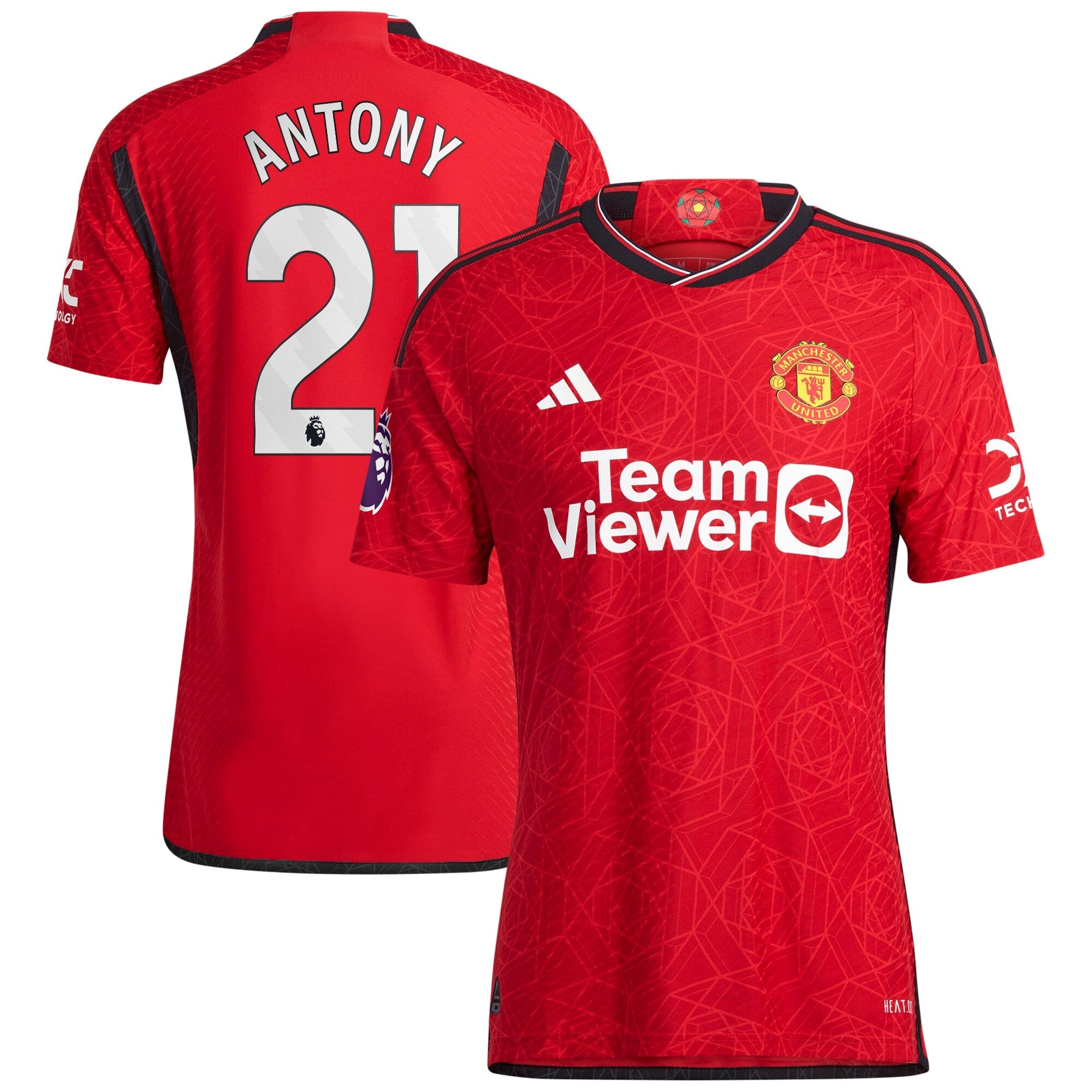Antony Manchester United adidas 2023/24 Away Authentic Player Jersey - Green/Red