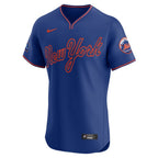 New York Mets Nike Alternate  Sponsor Patch Elite Jersey - Royal