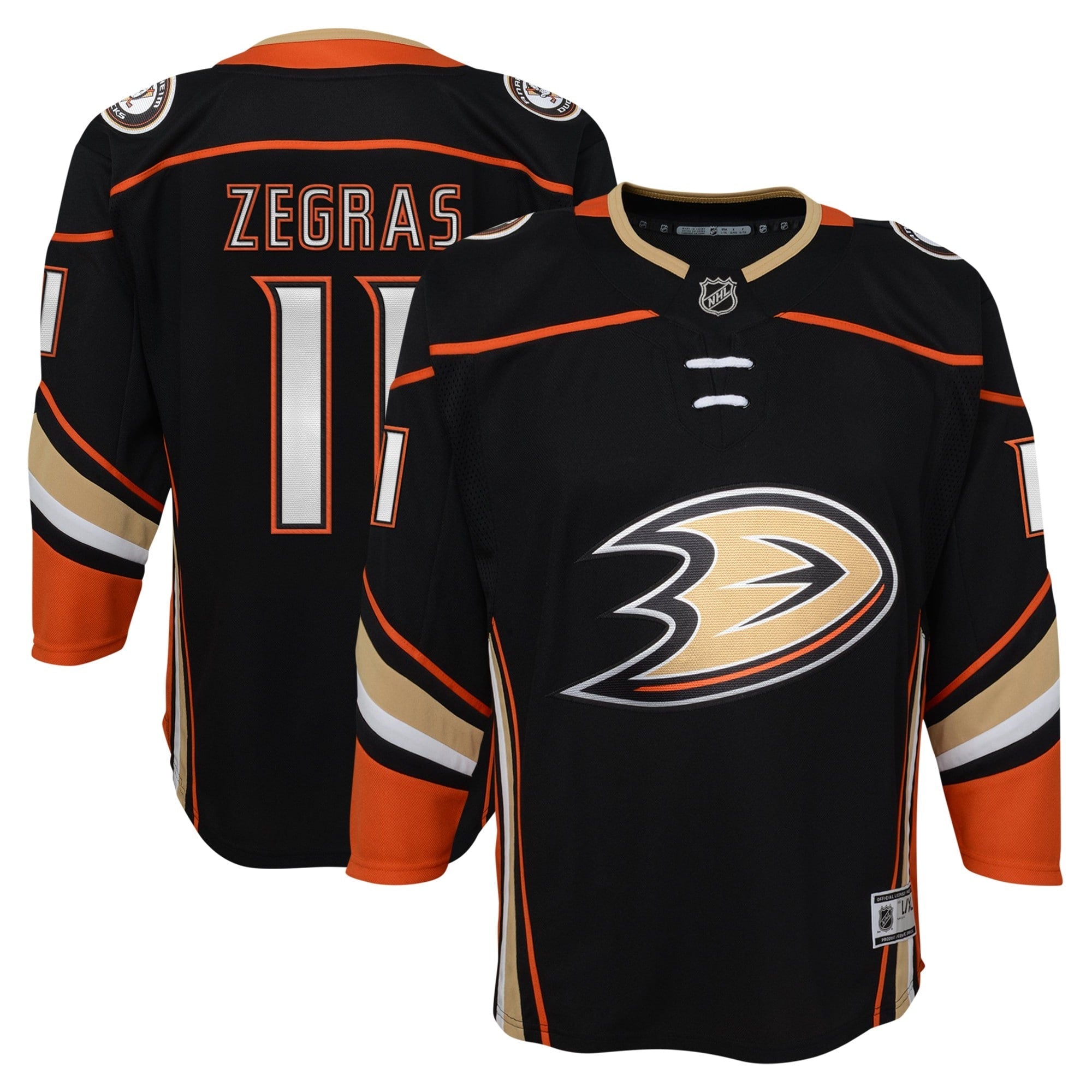 Trevor Zegras Anaheim Ducks Youth Premier Player Jersey - Orange/Black