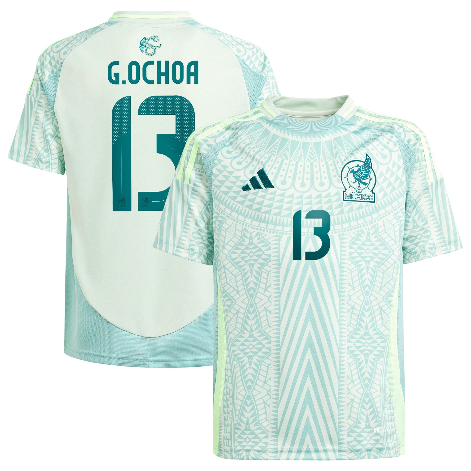 Guillermo Ochoa Mexico National Team adidas Youth 2024 Home Replica Player Jersey - Burgundy/Green