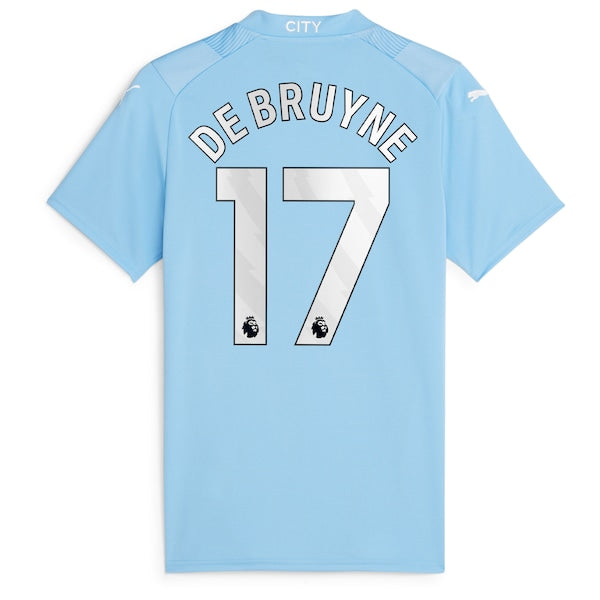 Kevin De Bruyne Manchester City Puma Women's 2023/24 Home Replica Player Jersey - Sky Blue